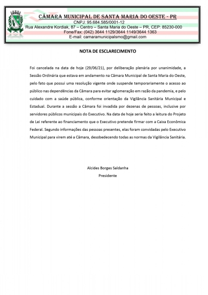 Nota de Esclarecimento